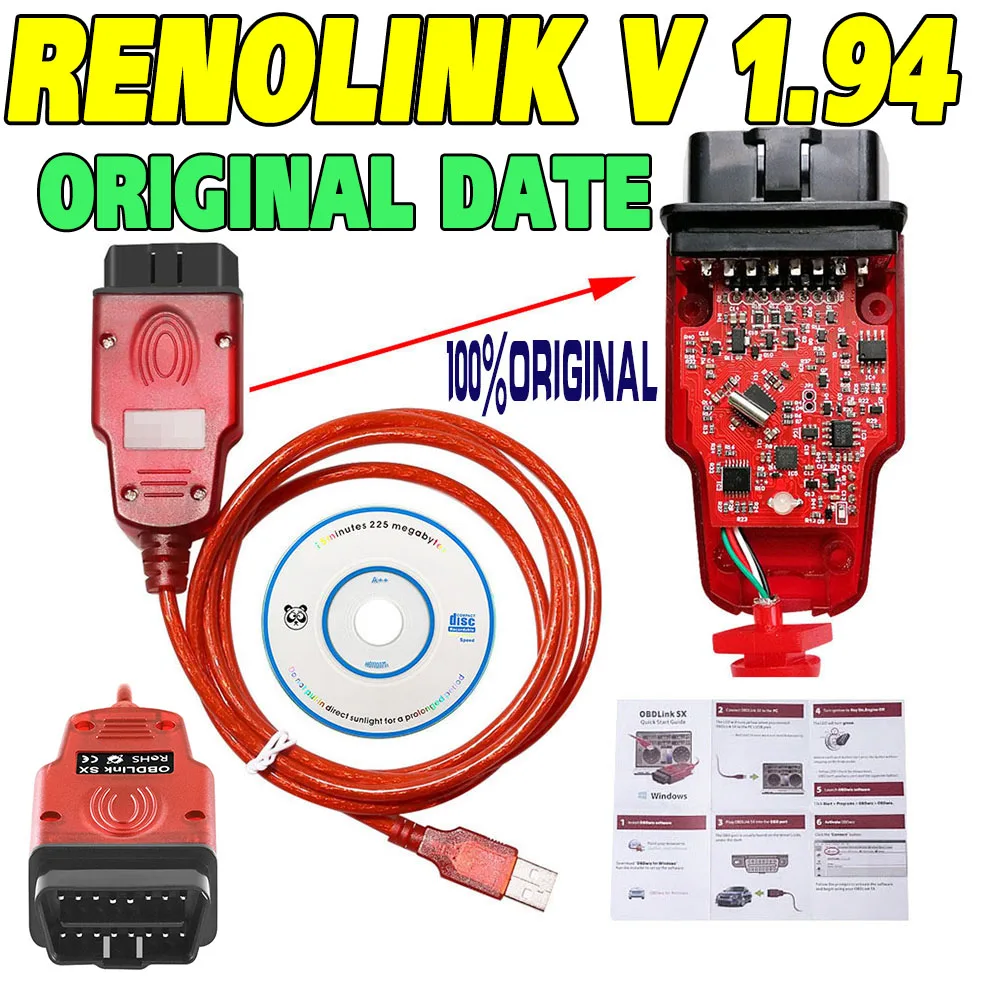 2022 самый высокий Renolink V1.94 лучше чем renolink V1.87 OBD2 Диагностический кабель для Renault ECU