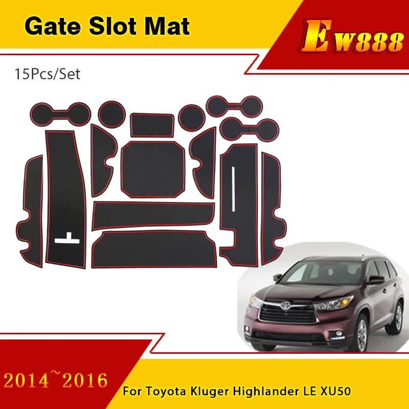 

Коврик с пазом двери для Toyota Kluger Highlander LE XU50 GSU55 2014 2015 2016, Нескользящий Резиновый Автомобильный подставка, аксессуары