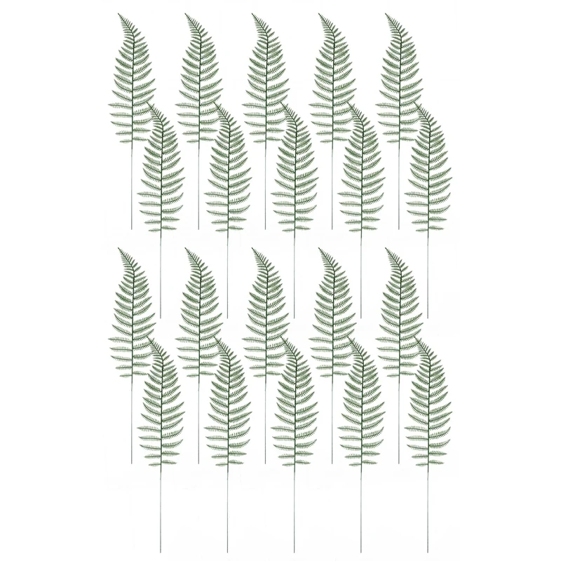 

20PCS Artificial Boston Fern Bush Plant Faux Leaves Green Plants for Home Decor