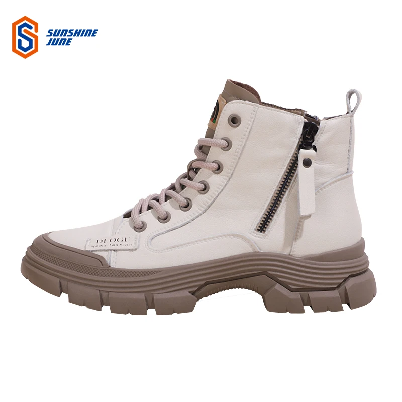 

women's Low-cut Martin boots 2022 new British style white heightened thin and small casual all-match small leather shoes boots