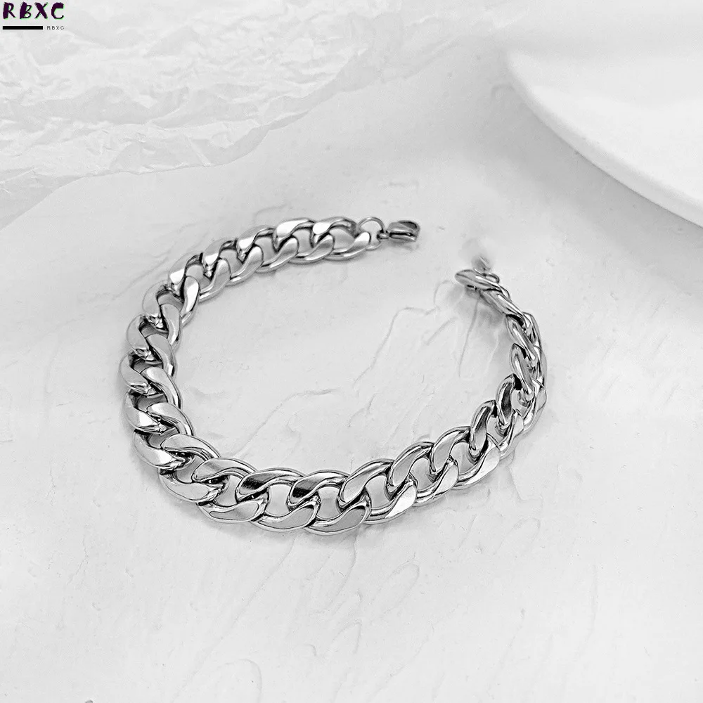 

the New Hip Hop Stainless Steel Nk Bracelet Is Simple, Exaggerated, Overbearing, Men's and Women's Titanium Steel Hot Sellers
