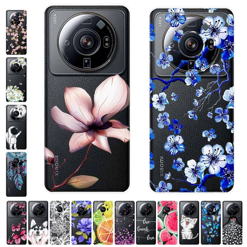 

For Xiaomi 12S Ultra Case 6.73" TPU Silicone Soft Cartoon Clear Case for Xiaomi Mi 12S 12 S Ultra Phone Cover Transparent Coque