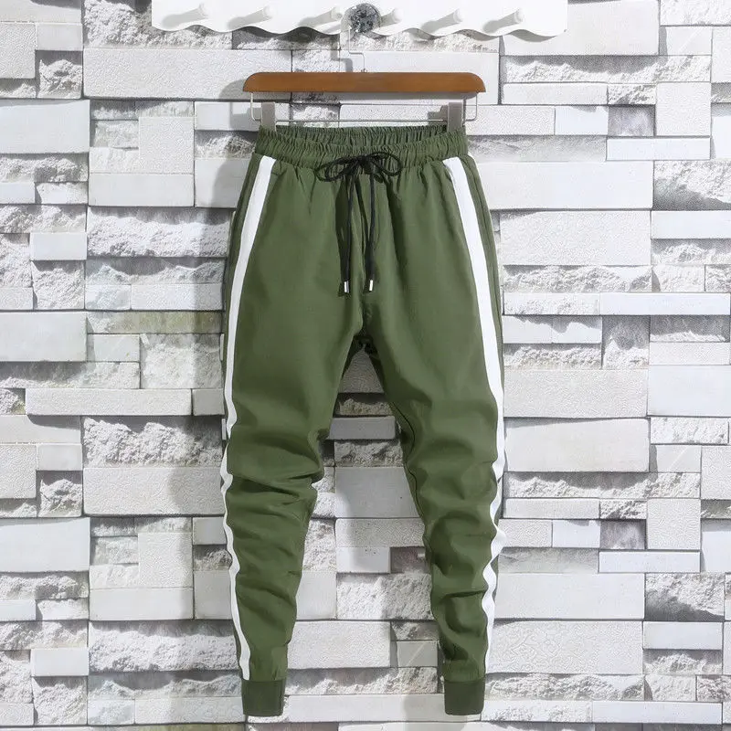 

Шаровары Idopy мужские с эластичным поясом, повседневные корейские брюки-карго с манжетами и завязками, джоггеры с несколькими карманами для мужчин