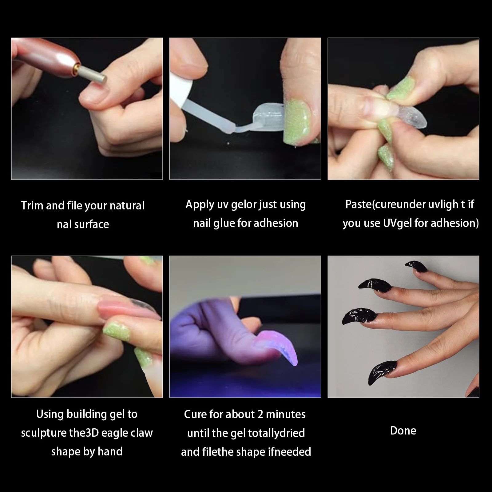 100 шт. изогнутые типсы для ногтей Hawk 10 размеров пакет половина покрытия