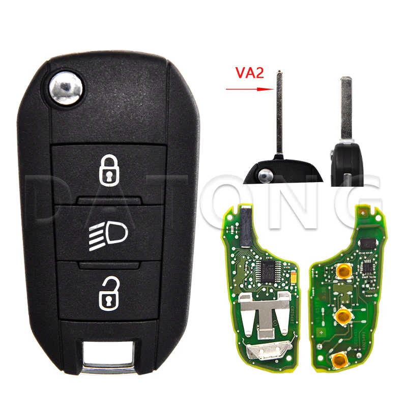 

Автомобильный пульт дистанционного управления Datong для Peugeot 208 308 508 2008 Citroen C3 C5 ID46 PCF7941 434 МГц, Оригинальный флип-ключ HU83 VA2