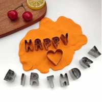14pcsset happy birthday cake decoration tool diy baking biscuit mould
