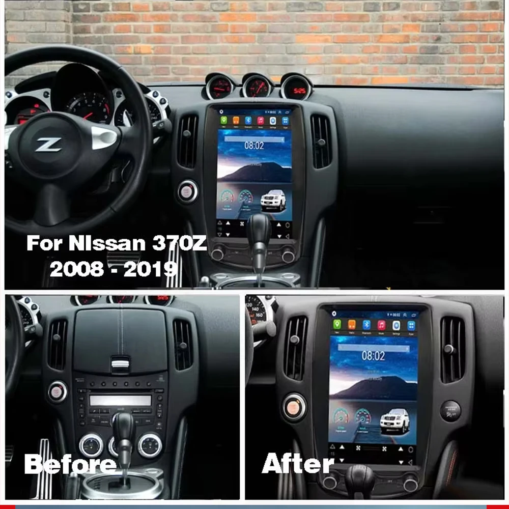 Фото 13,8-дюймовый стильный экран Android 13 для Nissan 370Z Z34 2008-2019, автомобильный мультимедийный плеер, стереоприемник, радиоприемник, CarPlay №3