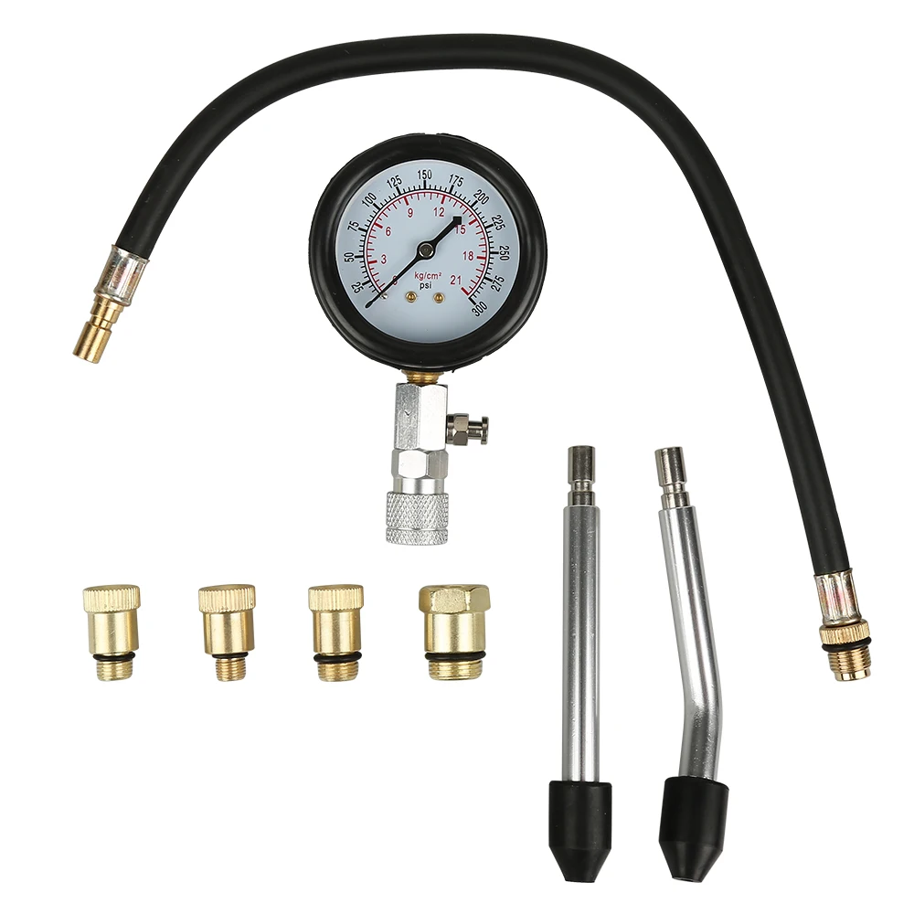 

M10 M12 M14 M18 Adapter Gasoline Engine Compression Tester Car Petrol Gas Engine Cylinder Automobile Pressure Gauge Tester HWC