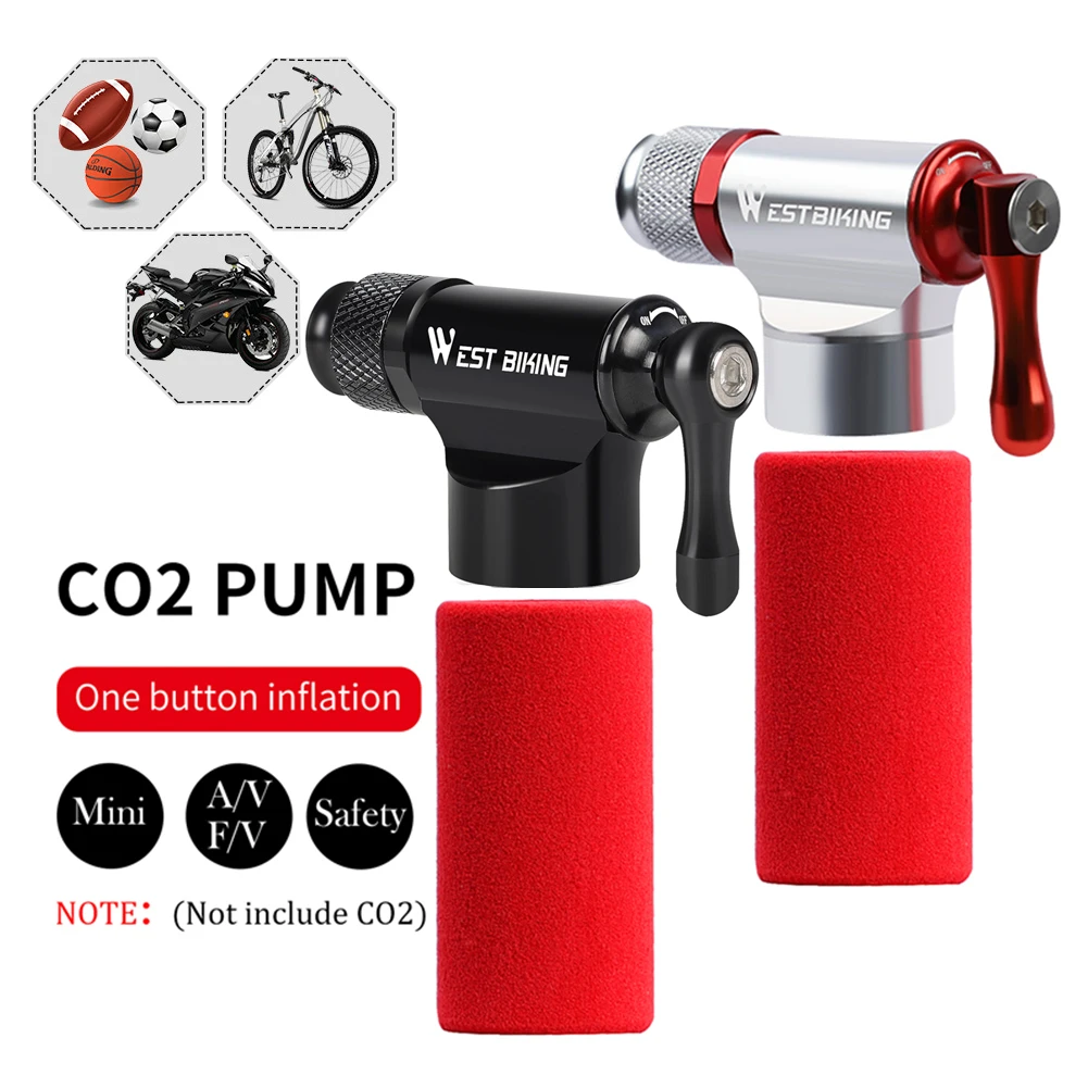 

WEST BIKING Portable Mini Bicycle Pump Aluminum MTB CO2 Inflator for Basketball Football Cycling Accessories Bike Tire Pumps