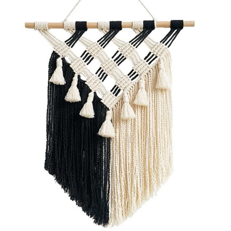 

Big Macrame Wall Hanging Tapestry With Tassels Hand Woven Nordic Style For Living Room Bedroom House Art Decor Boho