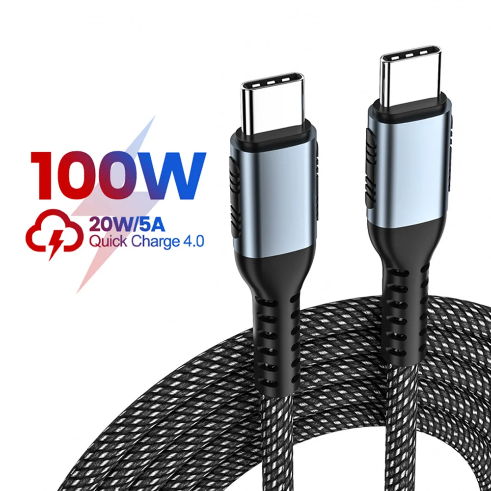 USB C to USB Type C Cable for MacBook Pro Quick Charge 4.0 PD 100W 5A Fast Charging for Samsung Xiaomi mi 10 Charge Cable 1/2M