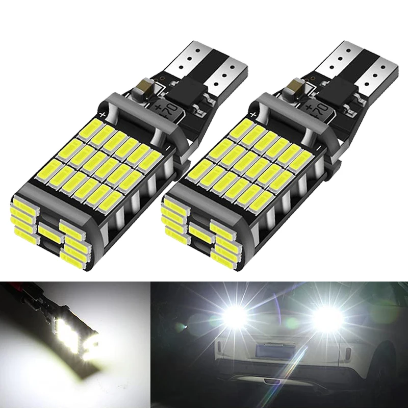 

2 PCS T15 W16W LED Bulb Reverse Lights Canbus 12V 24V 45SMD 7000K White Super Bright For Car Truck Reverse Backup Parking Lamps