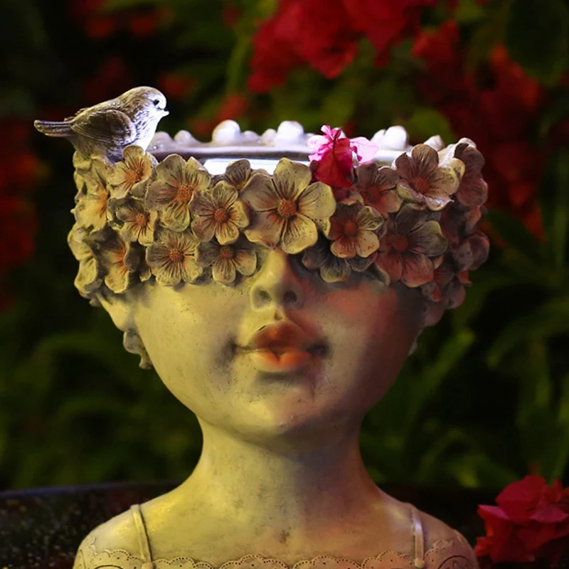 Садовые стойки на солнечной энергии садовые статуи маленьких девочек кормушка