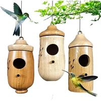 handmade outside wooden hummingbird house hanging swing hummingbird for wren swallow sparrow houses gift for nature lovers