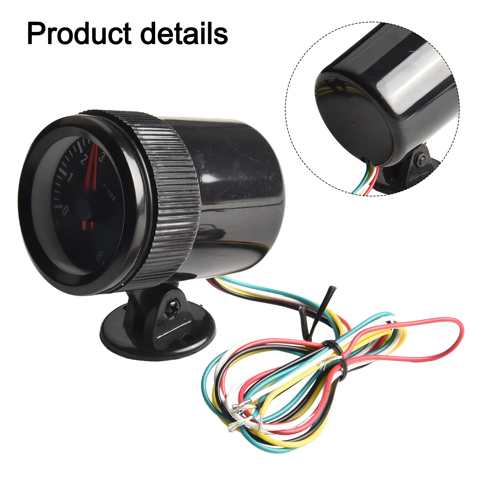 Автомобильный тахометр с реальными данными 2 дюйма. Диаметр 52 мм Черный