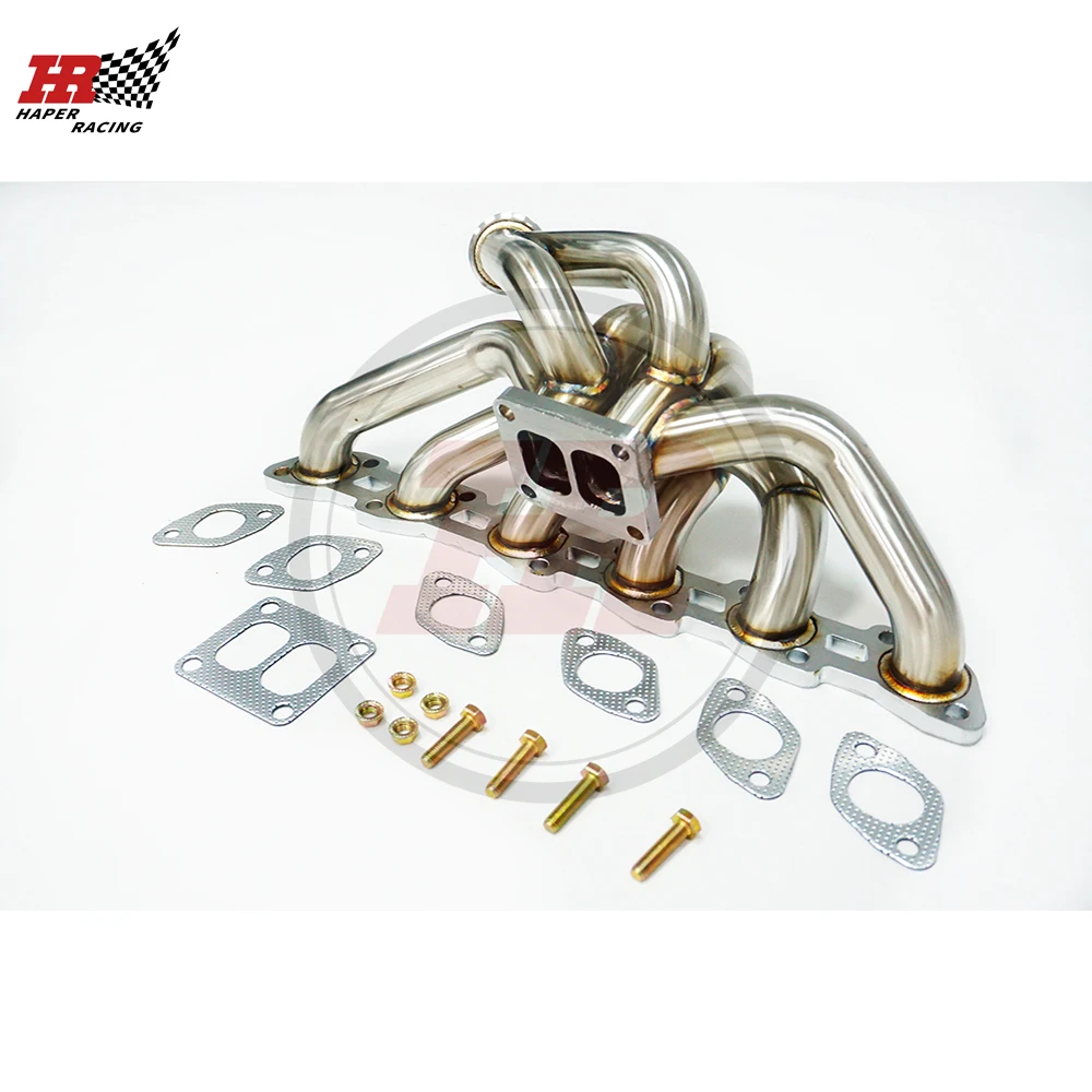 Фото Выпускной коллектор Haper Racing SS304 42 мм с верхним расположением фланцев T4 Twin Scroll для R31 R32 RB20DET RB25DET 240sx S13 S14 1989-1999 гг. №2