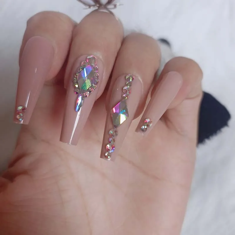 24 шт. новейшие Роскошные ювелирные украшения балетный гроб искусственные ногти