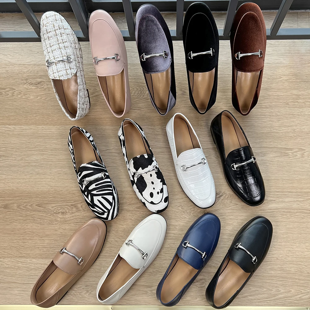 

Flat Shoes Woman Loafers Genuine Leather Flats Slip on mocasines chaussures plates Sneakers Outwear Shoes for Women 2022