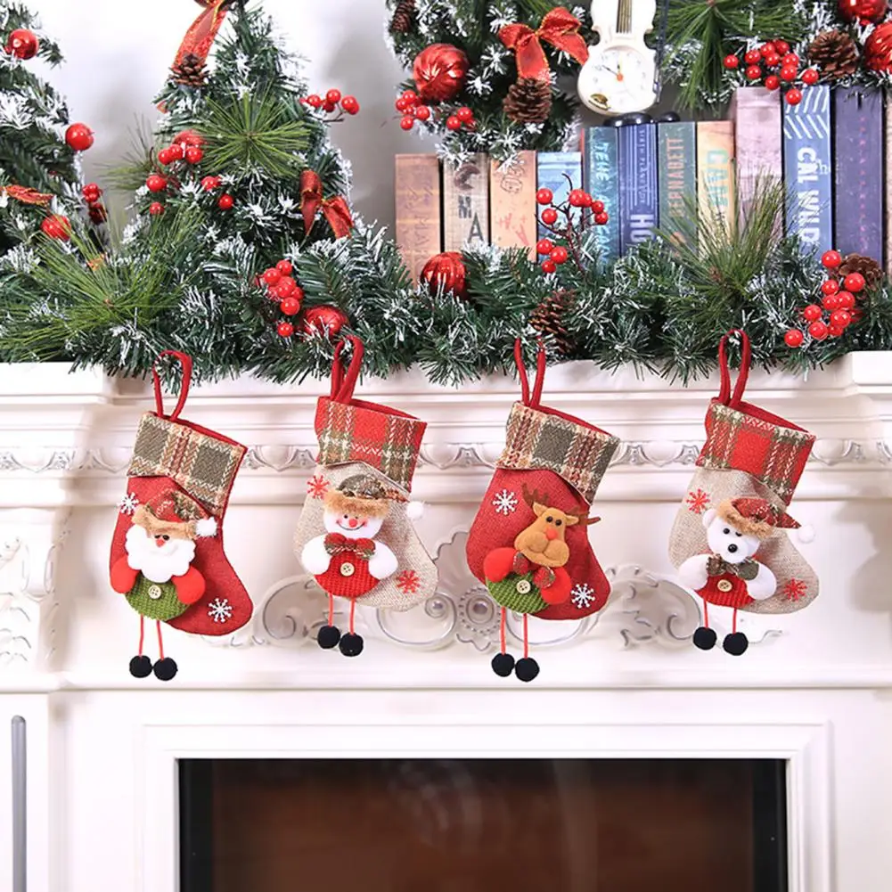 

Милые моющиеся легко подвешивающиеся украшения для рождественской елки, чулки для фестиваля, рождественский подарок, сумка, рождественски...