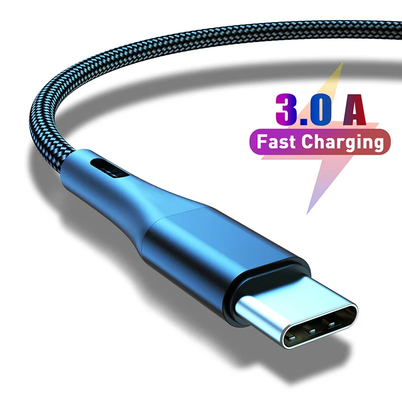 

3A Fast Charging Type-C USB C Cable For Samsung S20 S10 Xiaomi huawei USB-C Cord Mobile Phone Cables Quick Charge 3.0 data cable