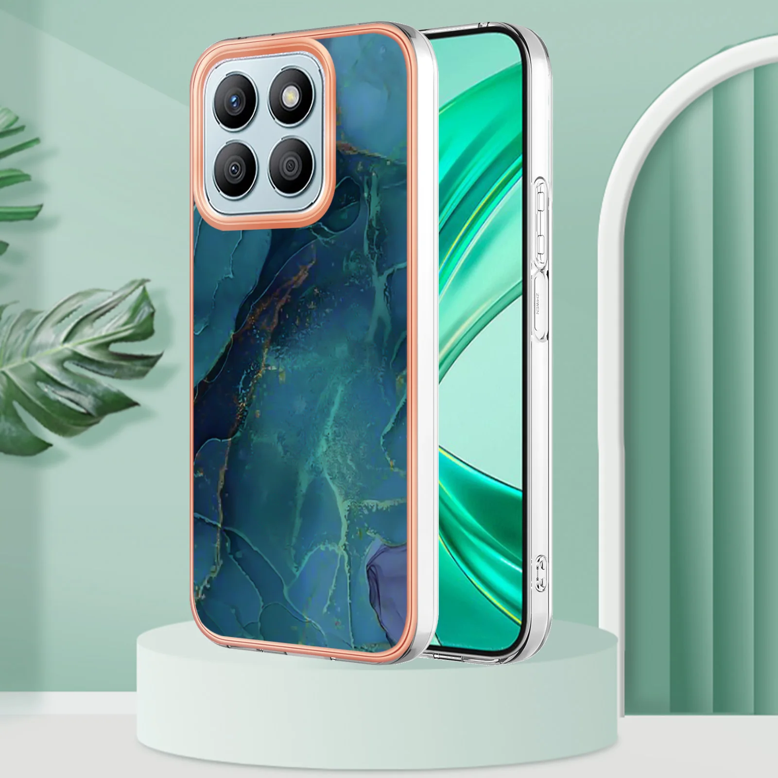 Чехол с покрытием для Huawei Honor X8b мраморный мягкий силиконовый защитный Роскошный