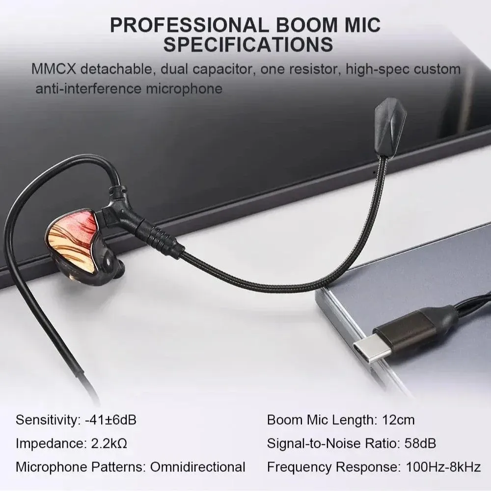 Кабель для наушников USB-C со съемной стрелой 0 78 мм MMCX Mic IEMs