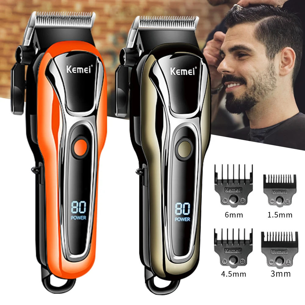 KM Rechargeable Hair Trimmer For Men Shaver Professional Hair Clipper Hair Cutting Machine Barber Accessories Cut Machin Beard