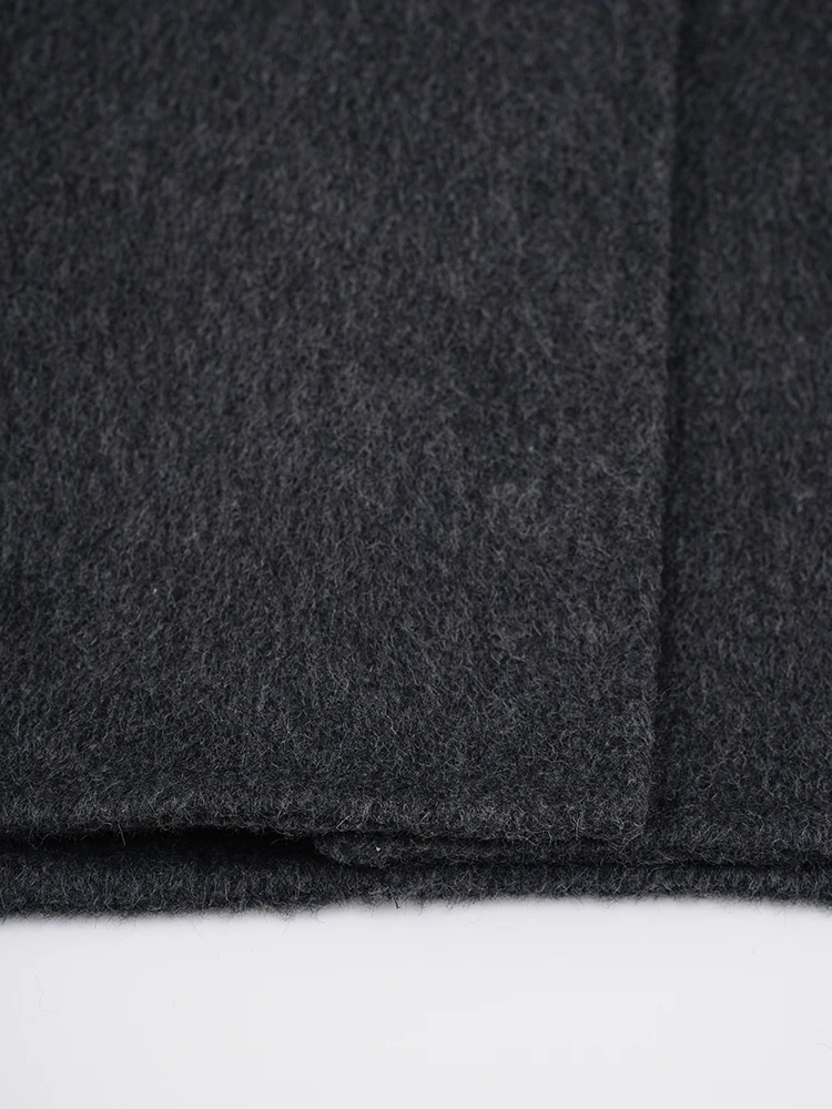 ZMEENNA темно-серое толстое длинное шерстяное пальто большого размера Новое Женское