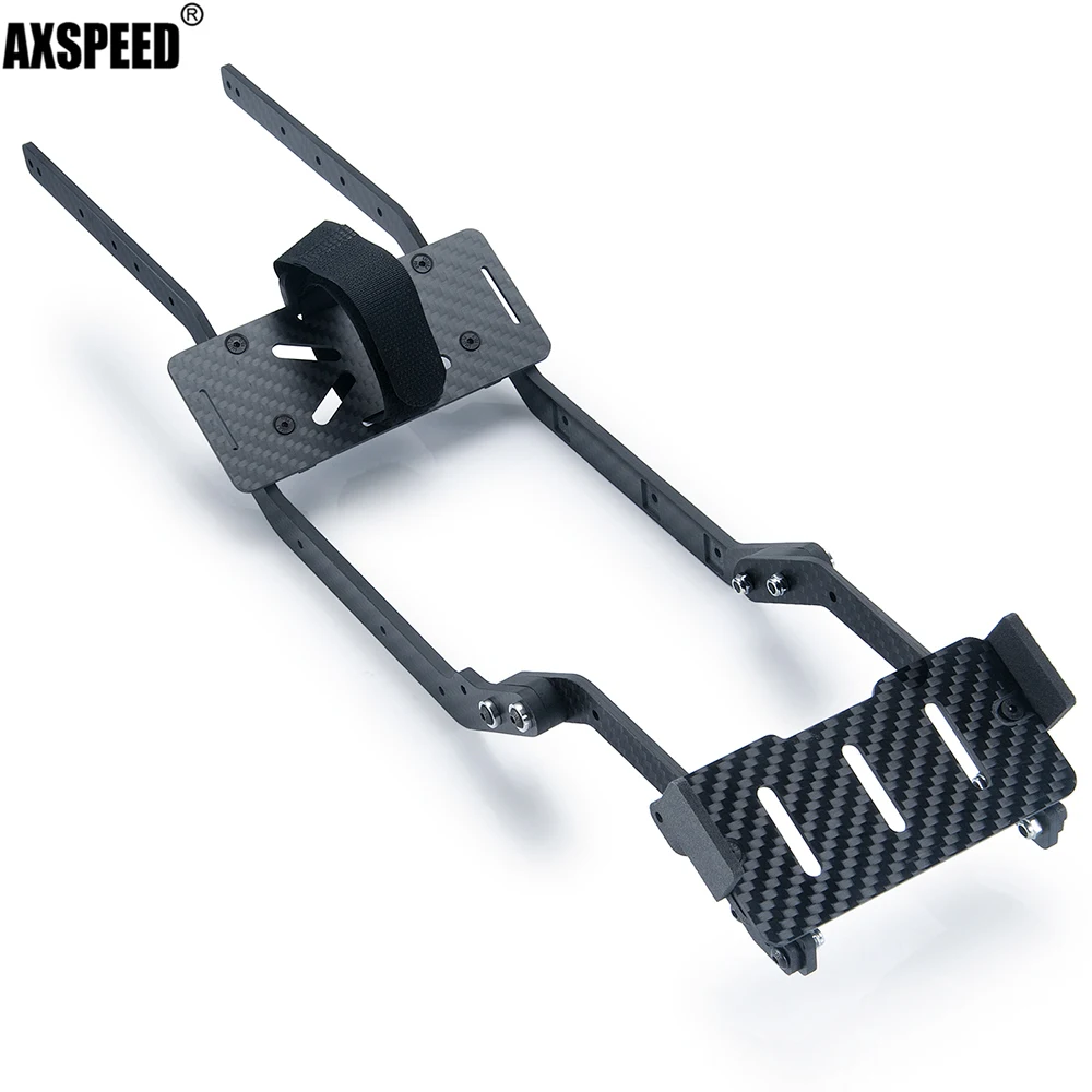 

AXSPEED Carbon Fiber RC Crawler Car Body Girder Chassis Frame Rails with Battery Tray Mounting for 1/10 TRX4 TRX-4 Parts