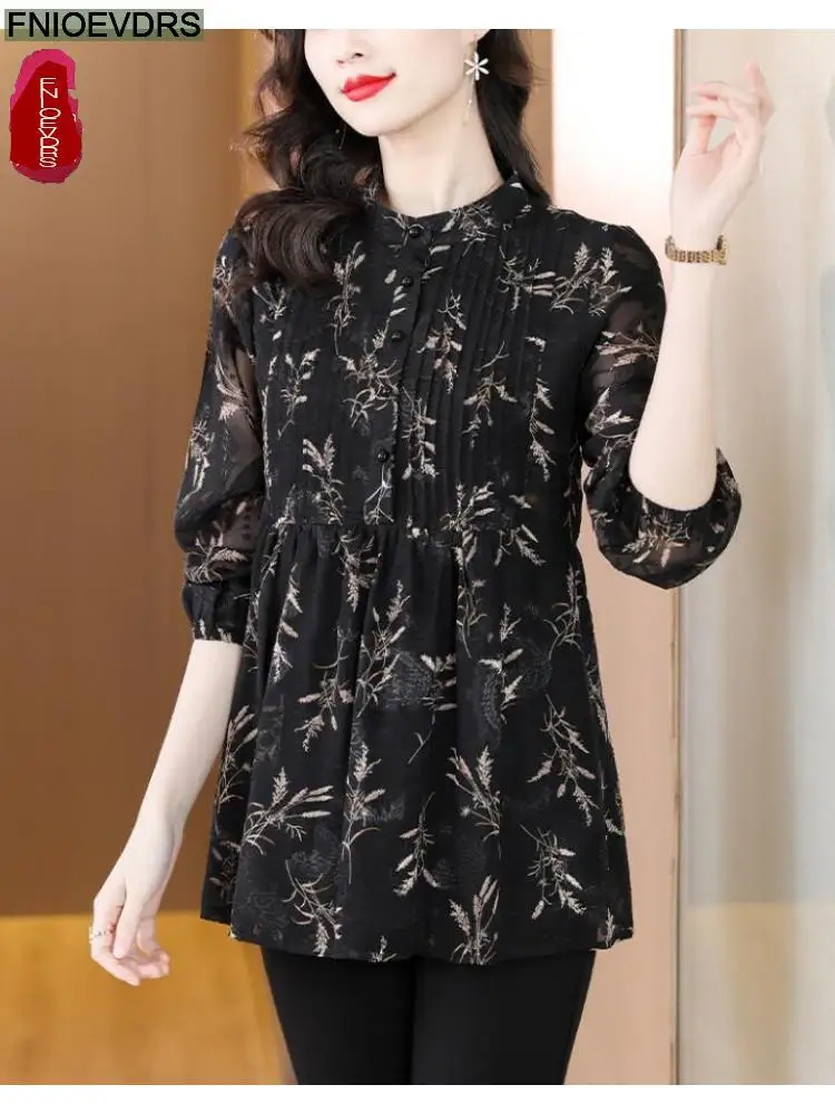 L-5XL Loose Clothes 2023 Women European Fashion Elegant Office Lady Work Ruffles Shirt Casual Tunic Peplum Tops And Blouses