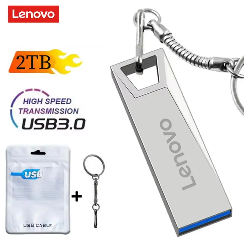 Флешка Lenovo 3.0TYPE-C Адаптер 2 ТБ Металлический высокоскоростной флэш-накопитель 1 512