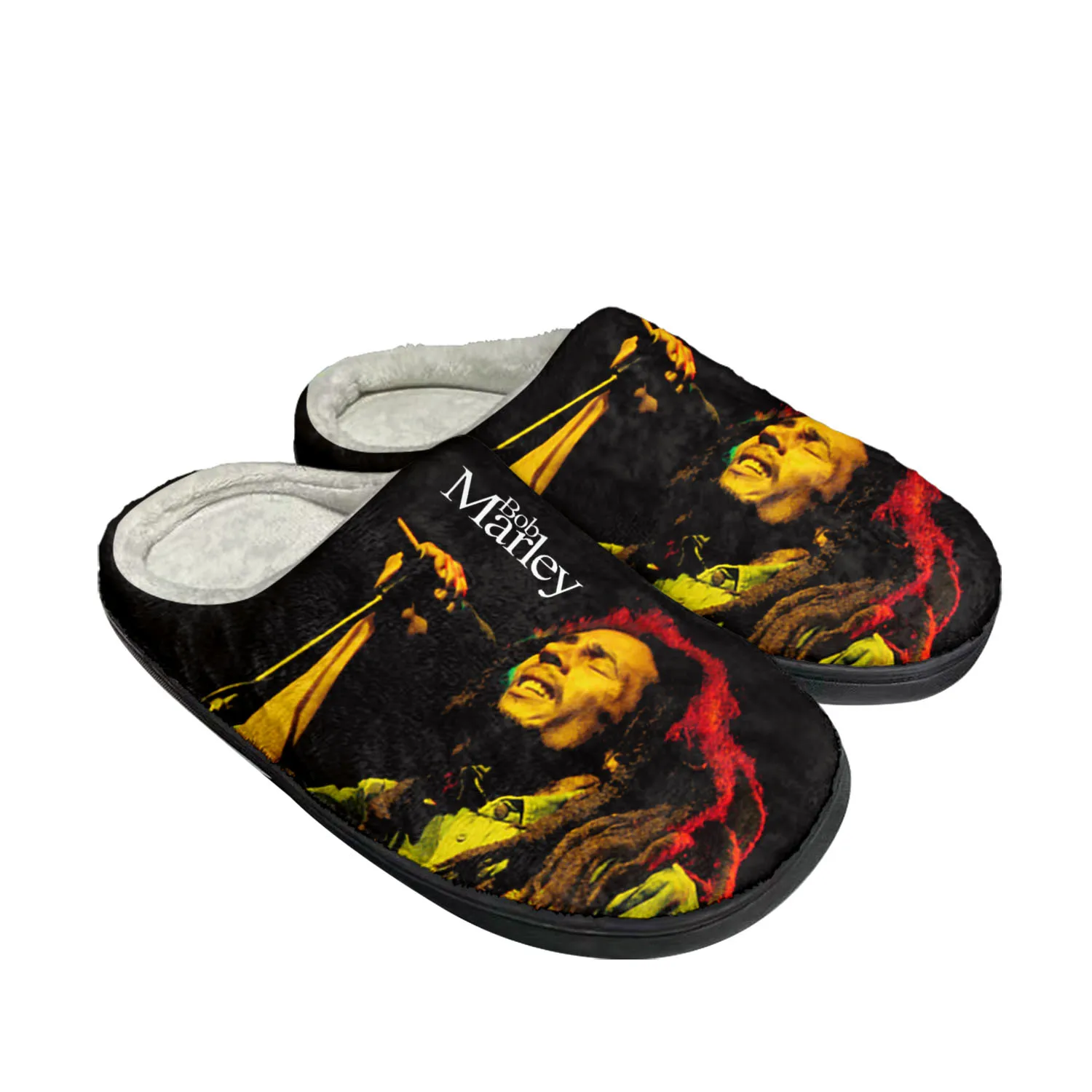 

Reggae Rock Music Star Bob Marley Home Cotton Custom Slippers Mens Womens Sandals Plush Bedroom Keep Warm Shoe Thermal Slipper