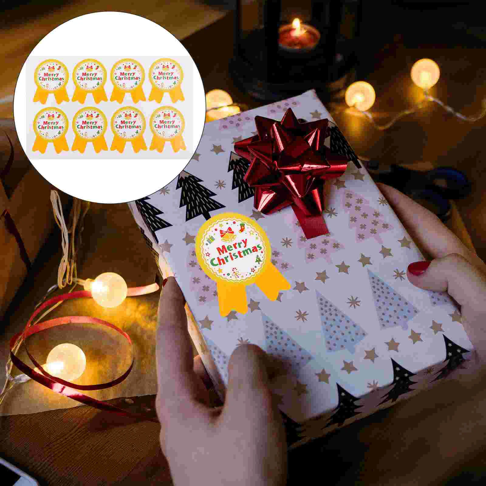 

Sticker Christmaslabel Gift You Stickers Bottle Mug Sticke Present Decal Thankscandy Envelope Elk Santa Tag Stamp