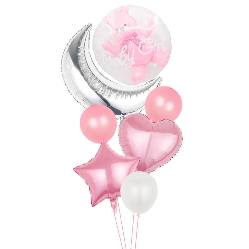 

4D прозрачный синий розовый медведь, воздушный шар из алюминиевой фольги, детский день рождения, пол, украшения, товары для девочек и мальчик...