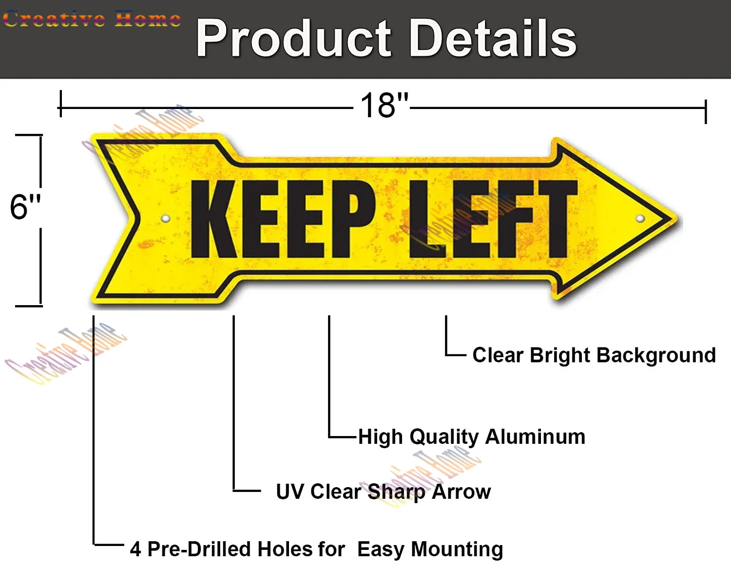 Держатель влево новинка металлическая стрела знак 18X6 дюймов настенная лампа для