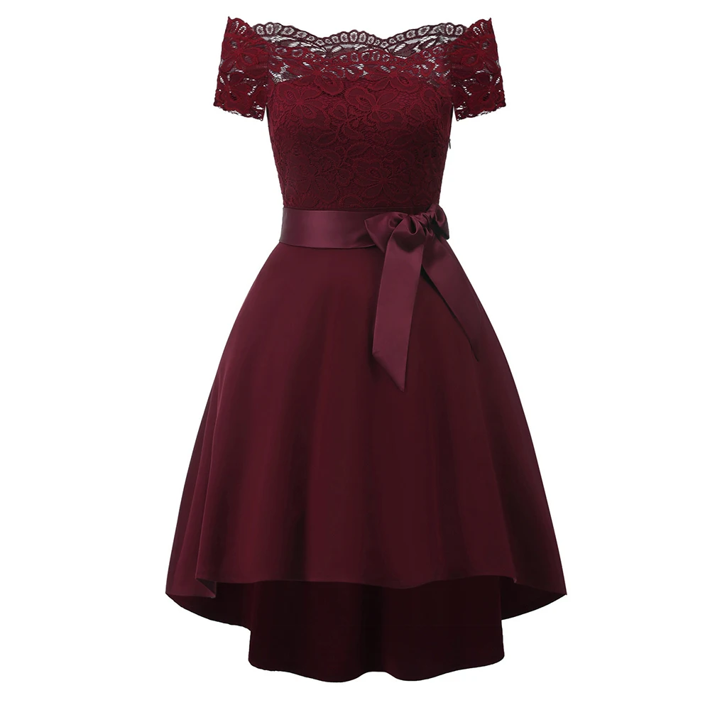 

Новинка весна-лето 2022 женское атласное коктейльное платье на одно плечо с кружевной строчкой бальное платье для подружки невесты