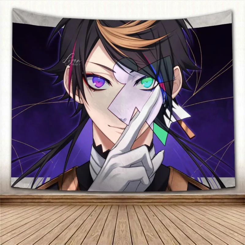 

Пользовательский роскошный аниме гобелен, красочный психоделический декоративный ковер, настенная ткань для комнаты, гобелены, аксессуары...