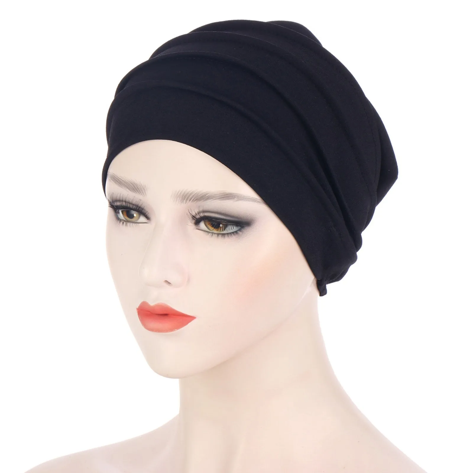 

Caps Hats Muslim Caps Women's Pile Solid Pleated Color Toe Baseball Caps Championship Hat Embroide Hat Women