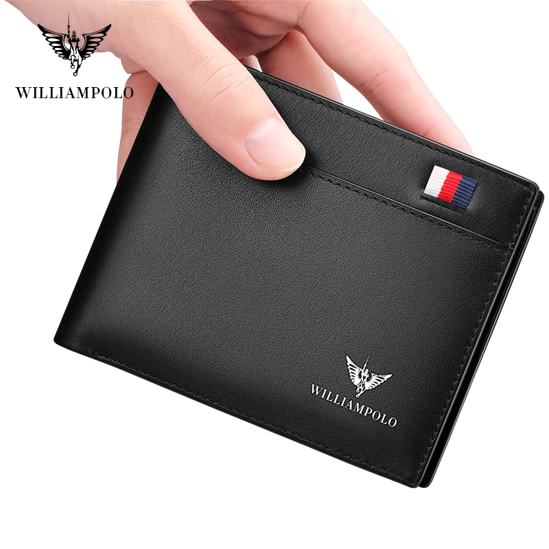 2022 New Wallet Busines Men Genuine Leather Bifold Wallet Bank Credit Card Case ID Holders Male Coin Purse Pockets