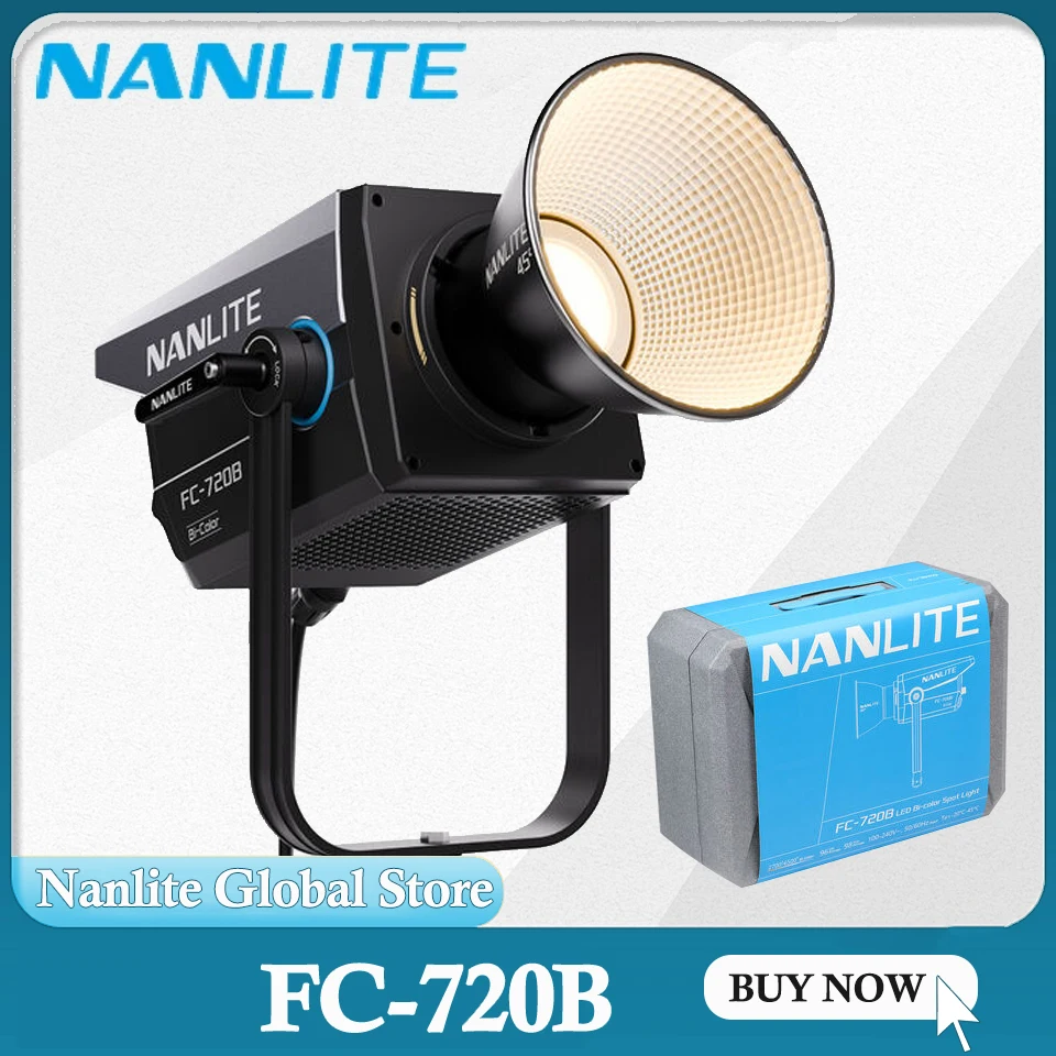 Фото Nanlite FC-720B 750W двухцветный COB-видеосветильник с креплением Bowens, 2700-6500K, 133 800 люкс при 3,3 футах, со светодиодным отражателем для заполняющего освещения №1