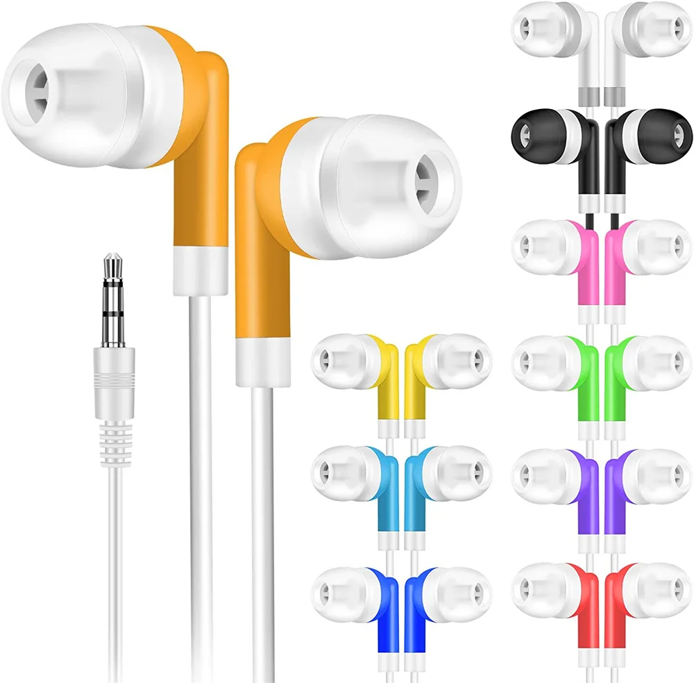 

100pcs Bulk Earbud Headphones Multi Colors Perfect for School Classroom Students Kids Children Gifts Adults Disposable Earphones