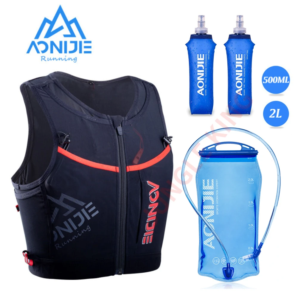 AONIJIE C9106S 10L Quick Dry Sports Backpack Hydration Pack Vest Bag With Zipper For Hiking Running Marathon water equipment set