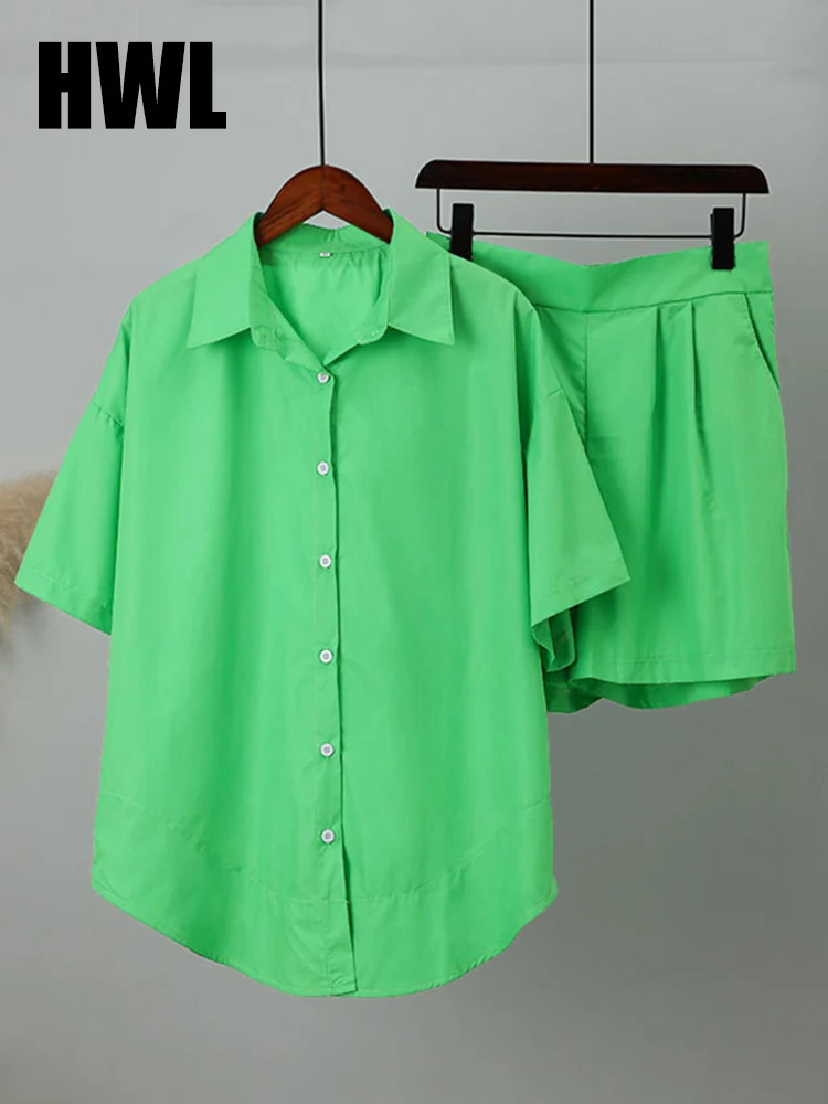 

Women Two Piece Tracksuit Shorts Set Summer Long Sleeve Shirt Tops+ Mini Shorts Suit Lounge Wear Two Piece Set