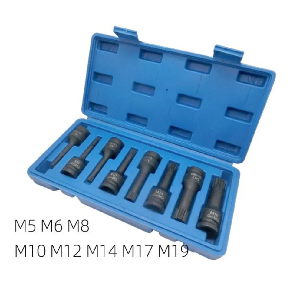 

8pcs Wrench Socket Set 1/2 Impact Head Wrench Socket 12 Point Torx 1/2 M5 To M19 Bit Socket Pneumatic Specialy Tools Hand Tool