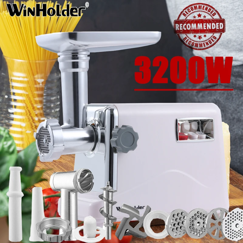Winholder Heavy Duty 3200W Max Powerful Electric Meat Grinder Home Sausage Stuffer Meat Mincer Food Processor Kitchen Machines