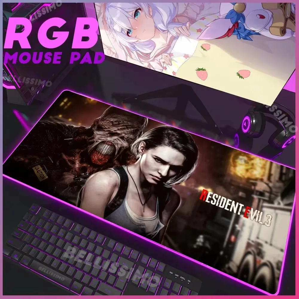 R_resident E_evil серии RGB игровой коврик для мыши с подсветкой настольный прочный