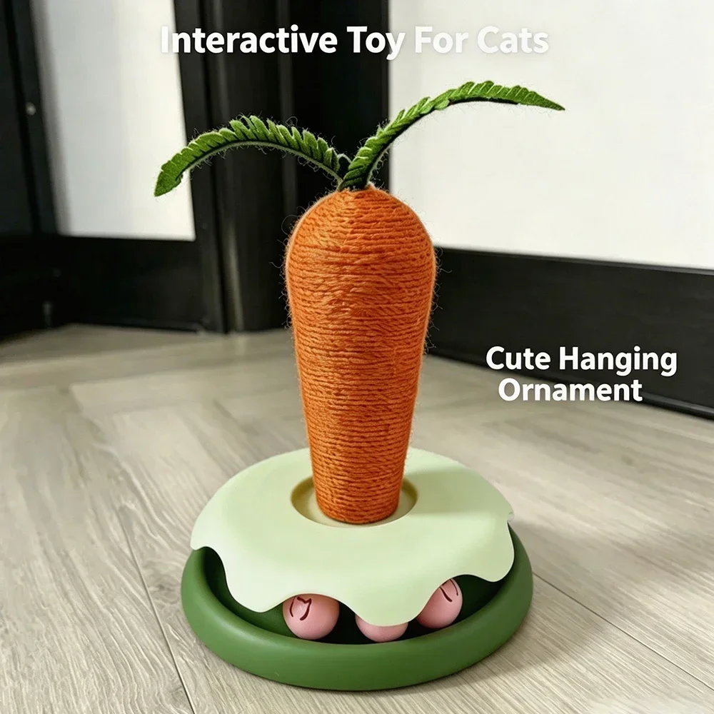 Фото Когтеточка для кошек Carrot Cat, вертикальная, из сизаля, маленькая/большая, 22/28 см, игрушка для заточки когтей, защита мебели №5