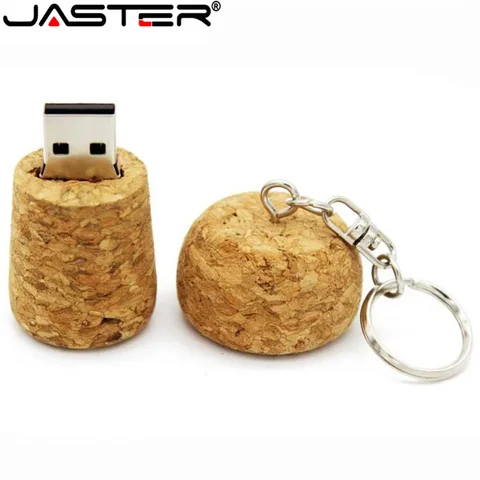 USB-накопитель JASTER, деревянная пробка, ручка, бесплатный индивидуальный логотип, флэш-накопитель, мягкая деревянная пробка для бутылки, 64 ГБ, 32 ГБ, бесплатный брелок в подарок