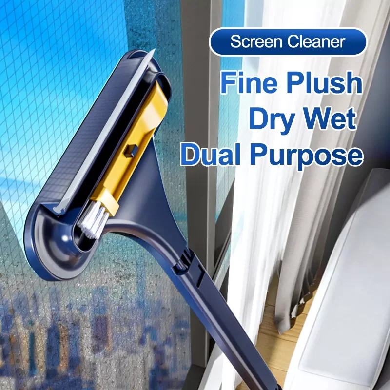 

Screen Cleaner Multi-function Cleaning Brush with Groove Brush For Window Carpet Double Side Dust Broom Household Cleaning Tools