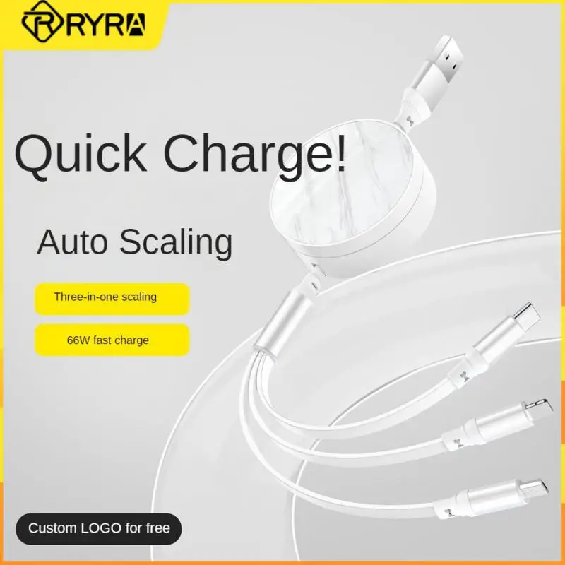 

RYRA 3-in-1 usb mobile phone data wire super fast charging data transmission cable telescopic adjustable For iPhone and Android